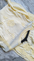 Plus Love premium soft modal Chikankari kurta by LVW Fashions, handcrafted Lucknow-style embroidery, in XXS size.