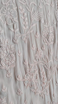 Powder peach ombre premium georgette chikankari kurta by LVW Fashions, handmade Lucknow chikankari with intricate embroidery.