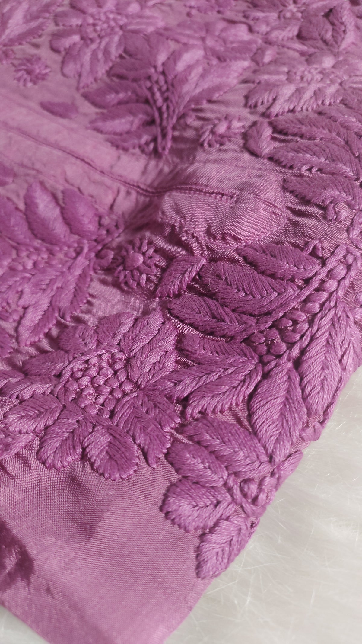 Handmade premium silk Chikankari kurti for women by LVW Fashions, featuring intricate Lucknow Chikankari embroidery.