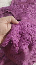 Premium silk Chikankari Kurti for women by LVW Fashions, featuring intricate handmade Lucknow Chikankari embroidery.
