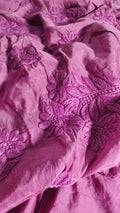 Premium silk Chikankari Kurti for women by LVW Fashions, showcasing intricate handmade Lucknow Chikankari embroidery.