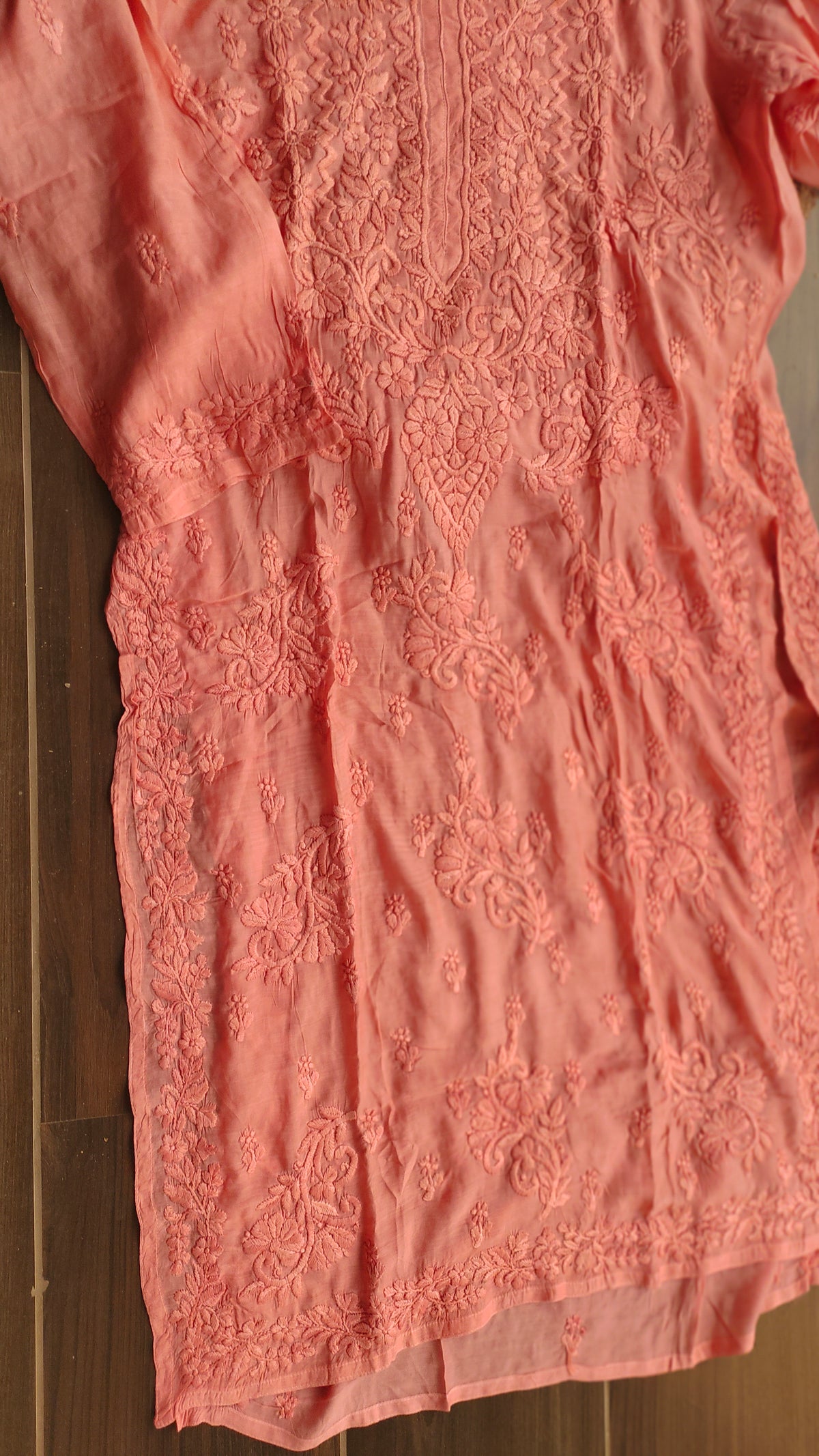 Elegant Rafiha Premium Silk Co-Ord Set by LVW Fashions featuring handcrafted Lucknow Chikankari Kurta with luxurious silk fabric.