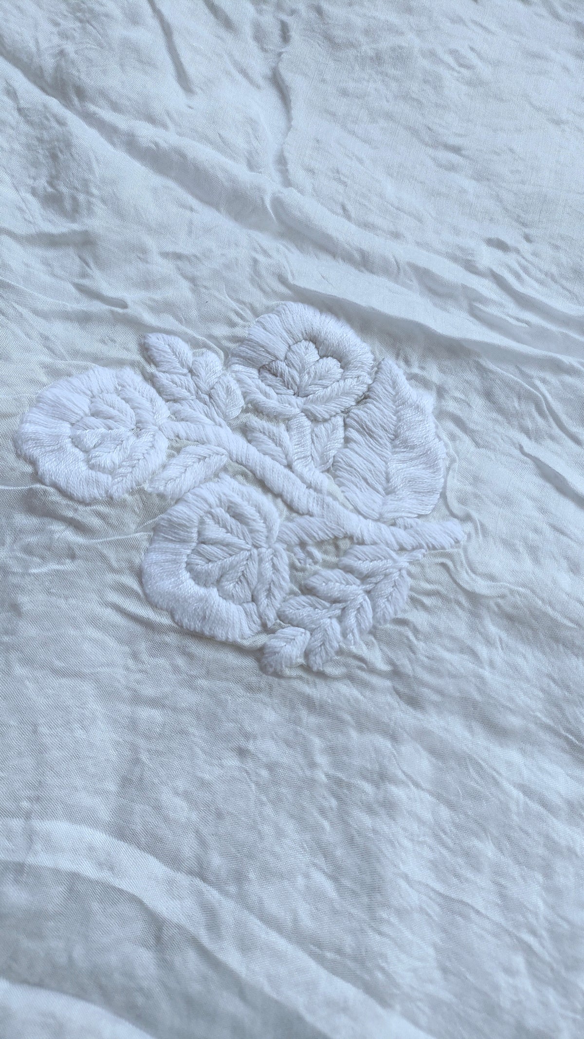 Red Dove Slik Premium Muslin Chikankari Kurta by LVW Fashions, handmade Lucknow chikankari kurta with soft, intricate embroidery.