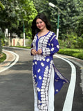 Luxurious long LVW Fashions Rehamt premium Georgette Chikankari kurti for women, handmade Lucknow Chikankari in elegant design