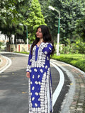Luxury Rehamt premium georgette long kurti for women with intricate Lucknow chikankari embroidery by LVW Fashions.