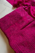 Handmade Resham Series Georgette Chikankari Long Kurti by LVW Fashions with intricate Lucknow-style embroidery.