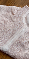 Resham Series premium georgette Resham Chikankari long kurti by LVW Fashions, handcrafted Lucknow Chikankari design, XXS size