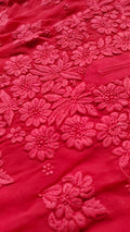 Handmade Meer Premium Georgette Chikankari Long Kurta by LVW Fashions featuring intricate Lucknow-style embroidery.