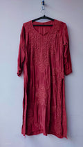 Rose Vale premium modal cotton Chikankari Kurta by LVW Fashions, featuring intricate Lucknow embroidery and soft, lightweight fabric.