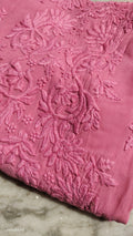 Ruhani Premium Georgette Chikankari long kurta by LVW Fashions, featuring intricate handmade Lucknow Chikankari embroidery.