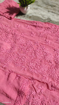 Handmade LVW Fashions Ruhani Premium Georgette Chikankari long kurta with intricate Lucknow-style embroidery.