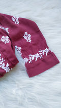 LVW Fashions handmade cotton Chikankari long kurta with intricate embroidery, perfect for summer comfort and traditional style.