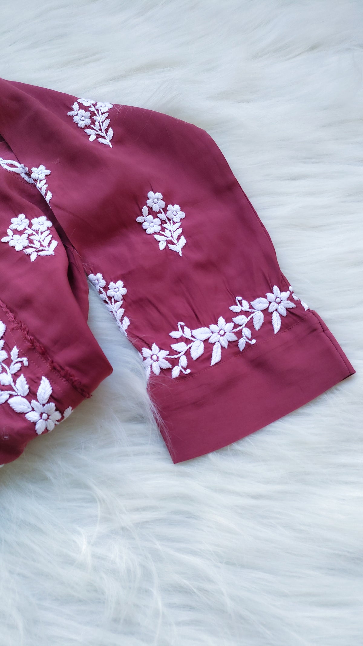 LVW Fashions handmade cotton Chikankari long kurta with intricate embroidery, perfect for summer comfort and traditional style.
