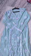 LVW Fashions handmade cotton Chikankari long kurta with intricate embroidery, perfect for summer comfort and traditional style.