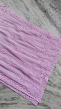 Handmade Shafaq Premium Georgette Chikankari Kurta by LVW Fashions featuring intricate Lucknow Chikankari embroidery.