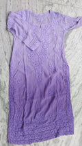 Shafaq Premium Silk Chikankari Long Kurta by LVW Fashions featuring intricate handmade Lucknow Chikankari embroidery.