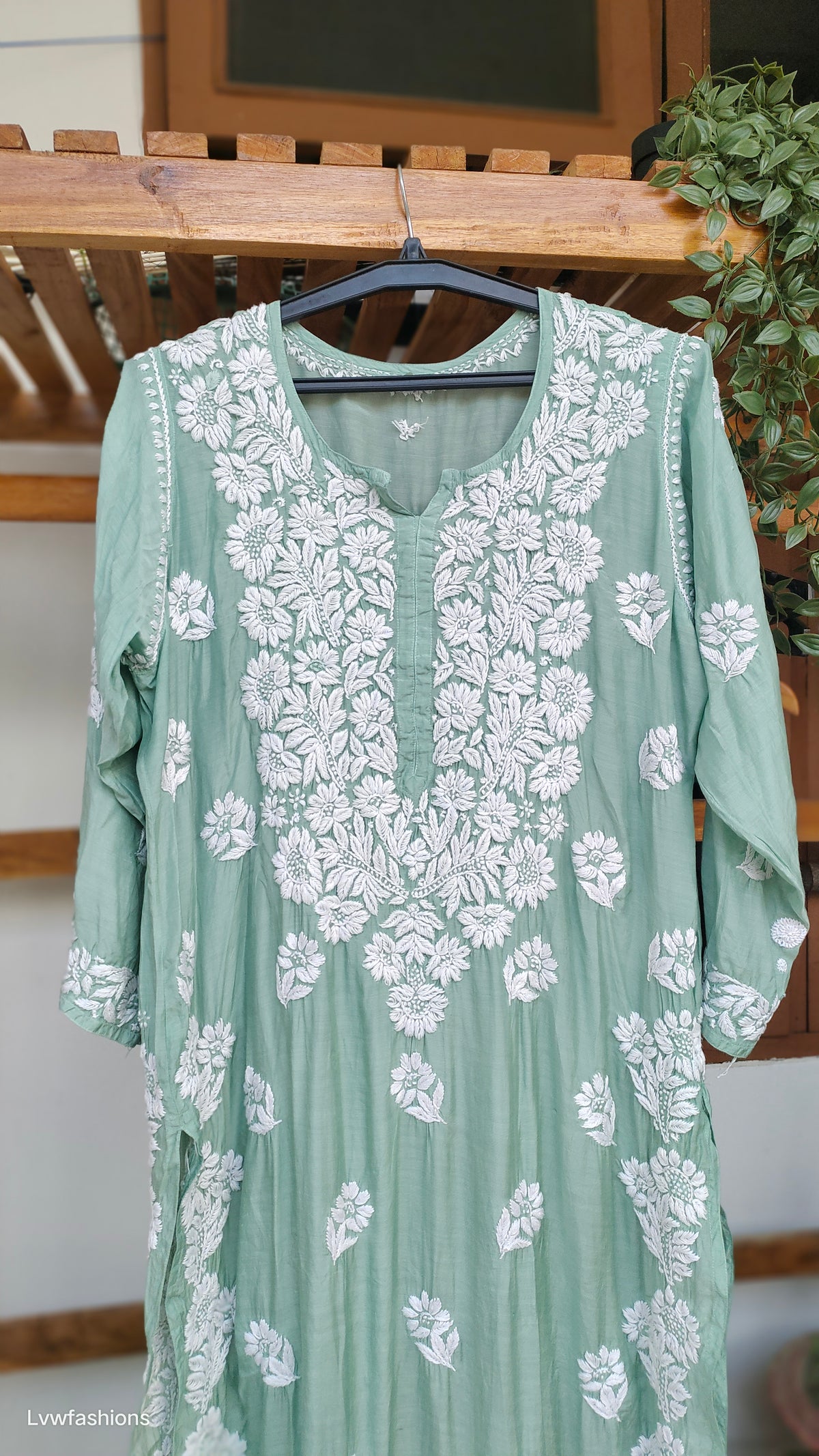 Handmade LVW Fashions Shahsu premium silk Chikankari kurta with intricate embroidery, luxurious look, and traditional Lucknow craftsmanship.
