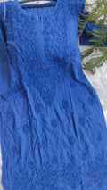 Shehrish premium modal chikankari long kurta by LVW Fashions featuring intricate handmade Lucknow chikankari embroidery.