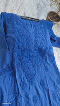 Shehrish premium modal chikankari long kurta by LVW Fashions, handcrafted Lucknow chikankari with intricate embroidery.