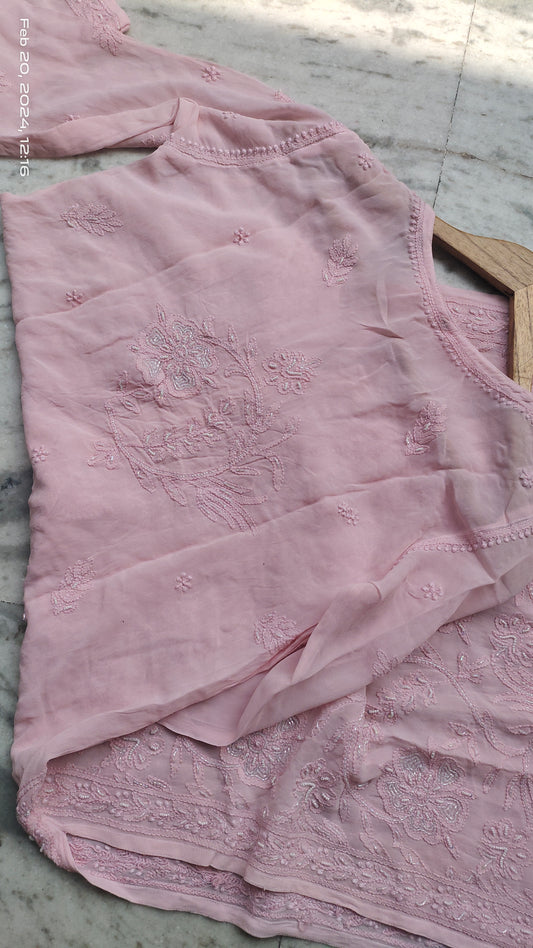 (Copy) Restock Tarana Premium  Chikankari Pearl Long Kurta
