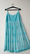 Tulip Premium Georgette Chikankari Tunic by LVW Fashions, handmade Lucknow chikankari kurta in light, flowing fabric.