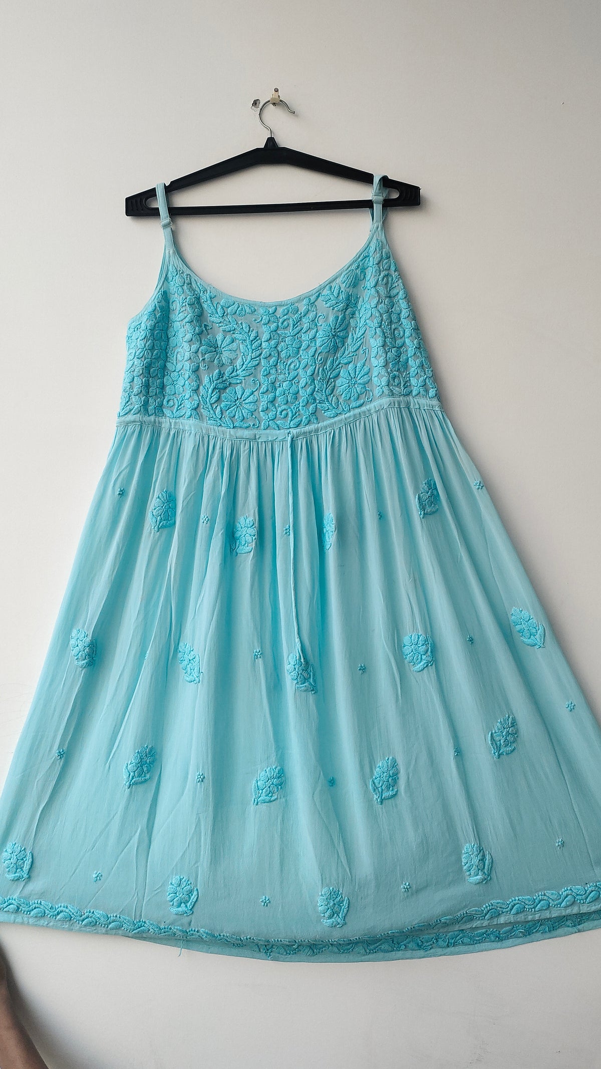 Handmade Tulip Premium Georgette Chikankari Tunic by LVW Fashions featuring intricate Lucknow Chikankari embroidery