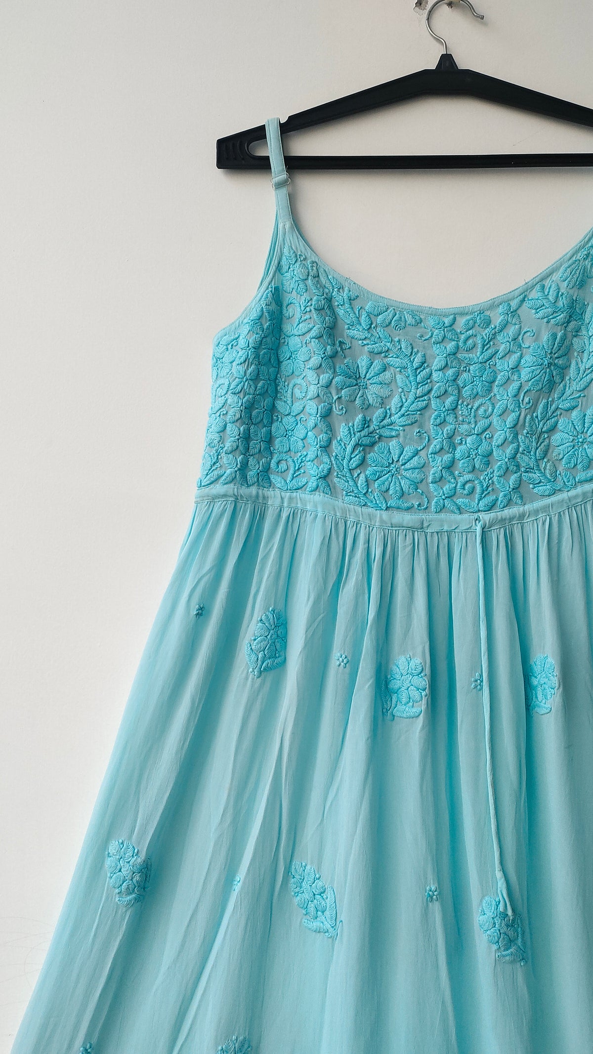 Handmade Tulip Premium Georgette Chikankari Tunic by LVW Fashions, featuring intricate Lucknow Chikankari embroidery.