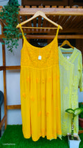 LVW Fashions Tulip Tunic in premium georgette with intricate Lucknow Chikankari embroidery and adjustable straps.