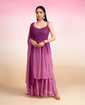 LVW Fashions Tulip Tunic made of premium georgette with handmade Lucknow chikankari embroidery and adjustable straps.