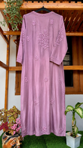 Zaina LVW Fashions handmade soft non-transparent Chikankari long Kurti with intricate Lucknow embroidery, designed for elegant traditional wear.