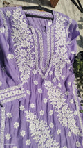 Zainab Premium Silk Soul color combination Kurta set by LVW Fashions, handmade Lucknow Chikankari silk kurta with intricate embroidery.