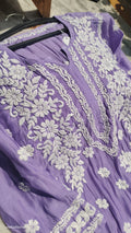 Zainab Premium Silk Soul color combination kurta set by LVW Fashions with intricate handmade Lucknow Chikankari embroidery.