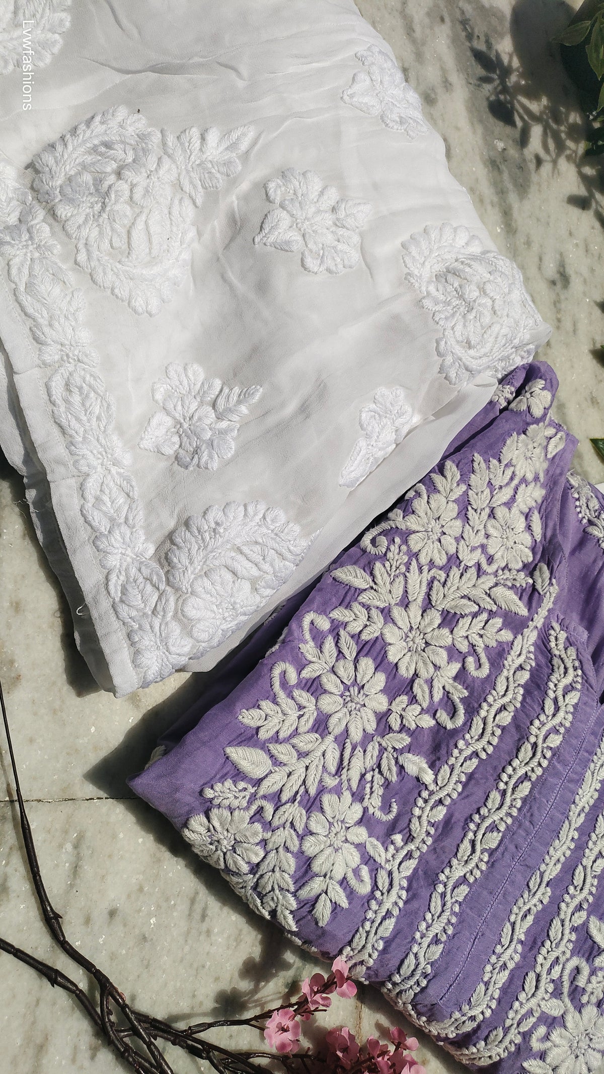 Zainab Premium Silk Soul colour Kurta set by LVW Fashions, handmade Lucknow Chikankari silk kurta with intricate embroidery.