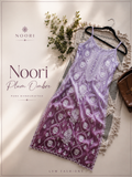 Handcrafted plum ombre tulip tunic made of premium crepe silk with Lucknow chikankari embroidery by LVW Fashions.