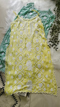 Handcrafted Tulip premium crepe silk tunic by LVW Fashions featuring traditional Lucknow Chikankari embroidery.