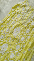 Handcrafted Tulip premium crepe silk tunic by LVW Fashions featuring traditional Lucknow Chikankari embroidery.