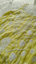 Handcrafted Tulip Premium Crepe Silk Tunic by LVW Fashions featuring intricate Lucknow Chikankari embroidery.