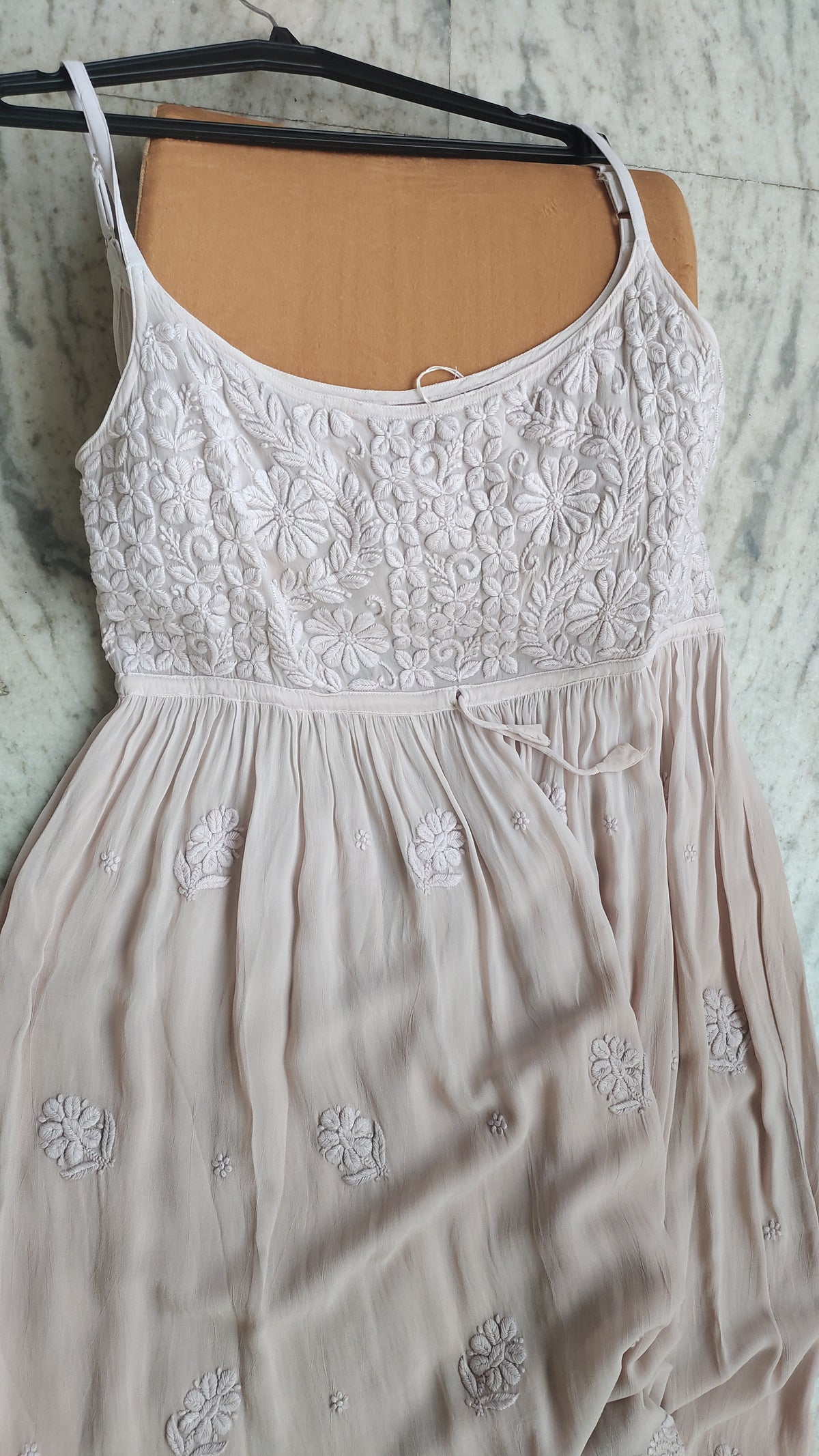 Pretty Tulip Premium Georgette Chikankari Tunic by LVW Fashions, showcasing delicate Lucknow chikankari embroidery on a soft georgette fabric.