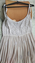 Pretty Tulip premium georgette Chikankari tunic by LVW Fashions featuring intricate Lucknow-style handmade embroidery.
