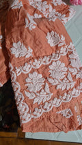 Chestnut premium silk Chikankari tunic by LVW Fashions, handmade pure chikankari kurta with intricate Lucknow embroidery.