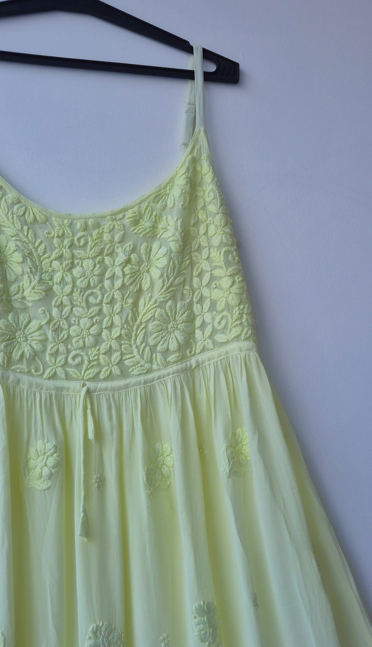 Handmade Jugnu Tulip Georgette Chikankari Tunic by LVW Fashions, featuring intricate Lucknow chikankari embroidery.