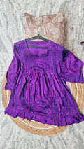 Stylish frill tunic by LVW Fashions featuring handmade cotton silk Lucknow Chikankari with intricate embroidery.