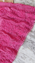 Stylish LVW Fashions cotton chikankari tunic with side pockets, handmade Lucknow Chikankari kurta in natural fabric.