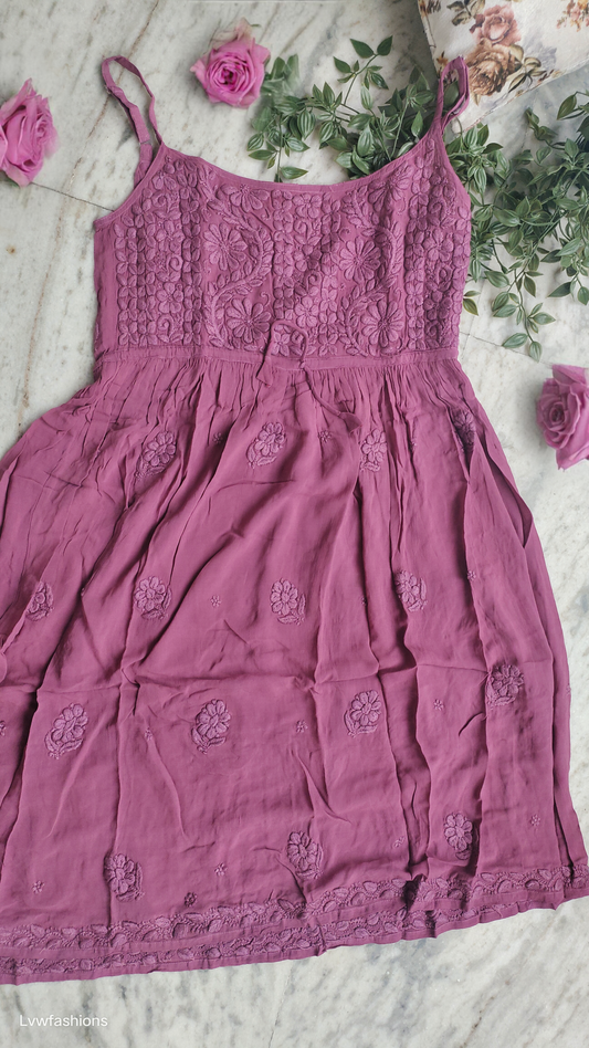 Luxurious Tulip Premium Georgette Chikankari tunic by LVW Fashions, handmade Lucknow chikankari Kurta with intricate embroidery.