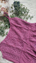 Handmade Tulip Premium Georgette Chikankari tunic by LVW Fashions featuring intricate Lucknow Chikankari embroidery.