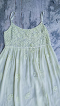 Handmade Tulip Premium Georgette Chikankari Tunic by LVW Fashions, featuring intricate Lucknow Chikankari embroidery.