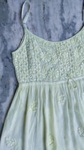 Handmade Tulip Premium Georgette Chikankari Tunic by LVW Fashions, featuring intricate Lucknow Chikankari embroidery.
