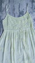 Lavender Tulip Premium Georgette Chikankari Tunic by LVW Fashions, handcrafted Lucknow chikankari kurta in delicate fabric.