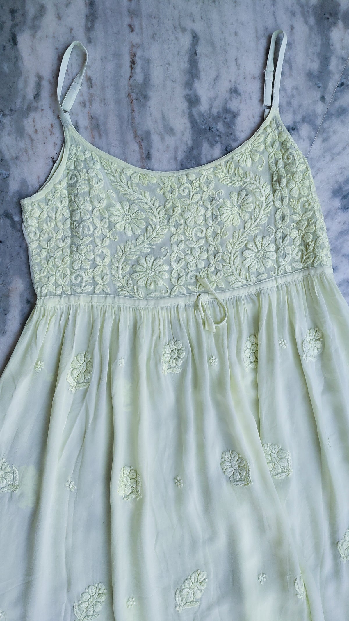 Lavender Tulip Premium Georgette Chikankari Tunic by LVW Fashions, handcrafted Lucknow chikankari kurta in delicate fabric.