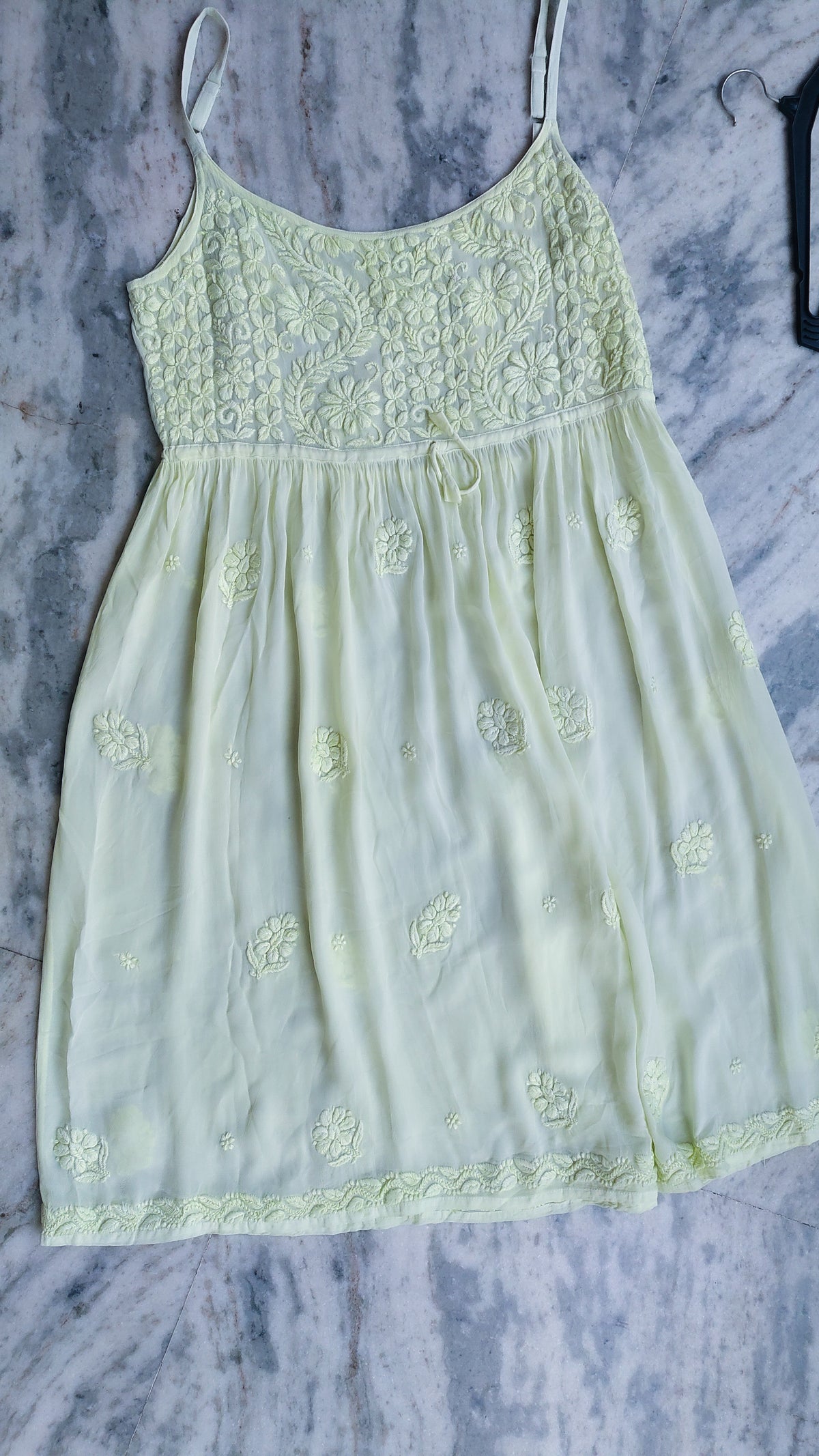 Handmade Tulip Premium Georgette Chikankari Tunic by LVW Fashions, featuring intricate Lucknow Chikankari embroidery.